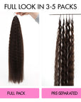 QVR Dark Brown Kinky Straight Feather Crochet Human Hair Miracle Knots Crochet Weave Hair Extensions