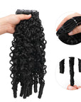 QVR Burmese Curly PU Clip In Hair Extensions 9PCS 5PCS Volumizer Human Hair