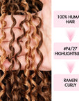 QVR Ramen Curl Feather Crochet Human Hair Highlight