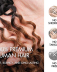 QVR Twist Curly Feather Crochet Human Hair Ombre