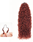 QVR Twist Curly Feather Crochet Human Hair Bright Brown