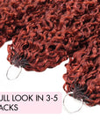 QVR Twist Curly Feather Crochet Human Hair Bright Brown