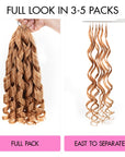 QVR French Curl Feather Crochet Human Hair Honey Blonde Miracle Knots Crochet Weave Hair Extensions