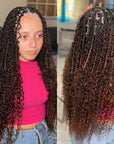 QVR Ombre Brown Feather Crochet Human Hair