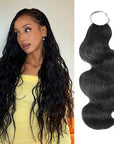 QVR Body Wave Crochet Hair Natural Black Machine Made Feather Human Hair Extension