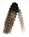 QVR Sun-Kissed Blonde Mixed Highlights Feather Crochet Human Hair Water Wave Miracle Knots Crochet Weave Hair Extensions