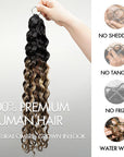 QVR Sun-Kissed Blonde Mixed Highlights Feather Crochet Human Hair Water Wave Miracle Knots Crochet Weave Hair Extensions
