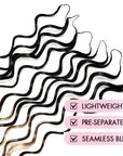 QVR Sun-Kissed Blonde Mixed Highlights Feather Crochet Human Hair Water Wave Miracle Knots Crochet Weave Hair Extensions