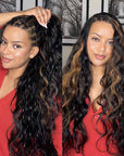QVR Highlight Brown Body Wave Feather Crochet Hair Machine Made Feather Human Hair Extension
