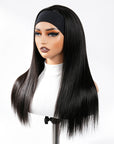 QVR Straight 210% Density Headband Wig 100% Human Hair Glueless Wigs for Women