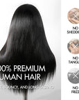 QVR Straight 210% Density Headband Wig 100% Human Hair Glueless Wigs for Women