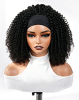 QVR Kinky Curly Headband Wig 100% Human Hair Glueless Wigs for Women
