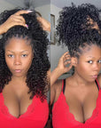 QVR Burmese Curly Crochet Hair Natural Black Machine Made Feather Crochet Human Hair Extension