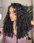 QVR Burmese Curly PU Clip In Hair Extensions 9PCS 5PCS Volumizer Human Hair