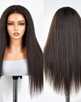 QVR 4C Edges Yaki Straight 9x6 Lace Short Bob Wigs Glueless Human Hair Wig