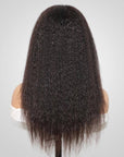 kinky straight v part wigs human hair on wig stand back view