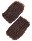 QVR Chocolate Brown Afro kinky Bulk Hair Extensions For Braiding Dreadlock Human Hair