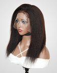 qvr wigs 13x4 lace frontal kinky straight human hair wig for women