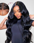 voluminous body wave wear and go wig with 180% density HD lace frontal