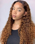 4x4 lace closure glueless human hair wigs with ombre color