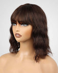 human hair wigs machine made loose deep wave bob for effortless style