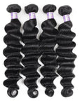 qvr loose deep wave natural black human hair weave 4 bundles