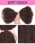 QVR Chocolate Brown Afro kinky Bulk Hair Extensions For Braiding Dreadlock Human Hair