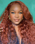 qvr wigs with rich brown tone and defined waves, low maintenance