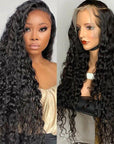 qvr human hair lace wigs in water wave, full and bouncy
