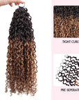 QVR Honey Caramel Mixed Highlights Feather Crochet Human Hair Tight Curly Miracle Knots Crochet Weave Hair Extensions