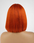 qvr wigs straight ombre orange bob with t lace for effortless glam