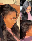 defined yaki kinky straight wear and go wig with 4x4 lace closure