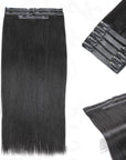 pu seamless silky straight human hair clip ins