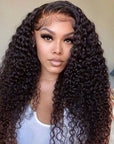 glueless jerry curly human hair wear and go wigs for everyday wear