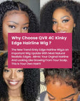 qvr wigs hd transparent lace front curly edge deep wave human hair