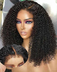 qvr wigs kinky curly lace frontal with realistic curly edge hairline