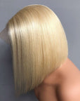 platinum blonde bob wigs, chic and edgy short human hair wigs for dark skin tones