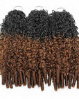 auburn brown crochet human hair with black roots, qvr crochet braids 100% human hair