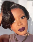 sleek natural black short pixie cut wigs for black women