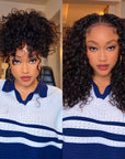 QVR Bouncy Curly Crochet Hair Natural Black Machine Made Feather Crochet Human Hair Extension
