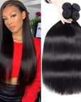 qvr silky straight natural black human hair bundles 4pcs