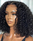 13x4 lace frontal bob wigs, short curly human hair wigs for african american women