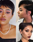 short pixie cut wigs 100 human hair sleek and bold