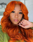 human hair wigs ginger orange body wave 13x4 lace for bold beauty