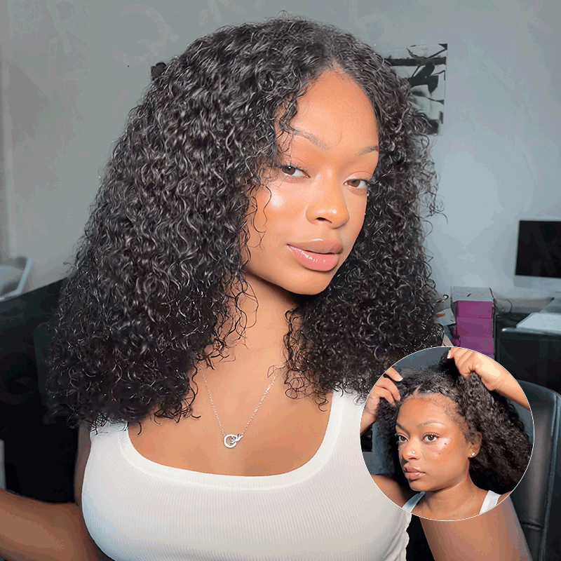 QVR V Part Kinky Curly Wigs Human Hair Wig Beginner Friendly – QVR