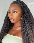 sleek yaki kinky straight human hair wear and go wigs for easy styling