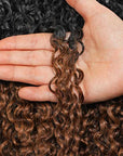 burmese curly crochet hair with ombred brown color, curly human hair crochet braids from qvr