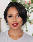 comfortable t part lace short pixie cut wigs