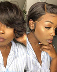 realistic 100 human hair pixie cut wigs for daily wear
