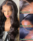 human hair lace wigs, 13x6 body wave with bleach knots